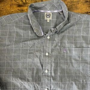 Cinch Shirt Mens Medium‎ Button Up Black White Purple Plaid Long Sleeve Western